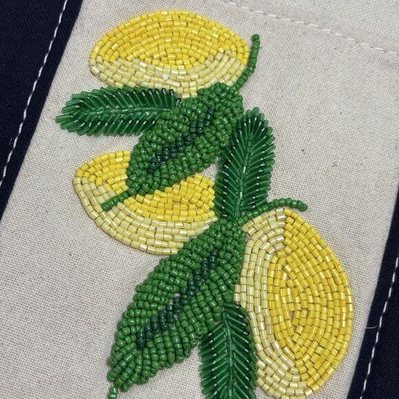 Anthropologie Beaded Canvas Tote Bag - Picture 4 of 6